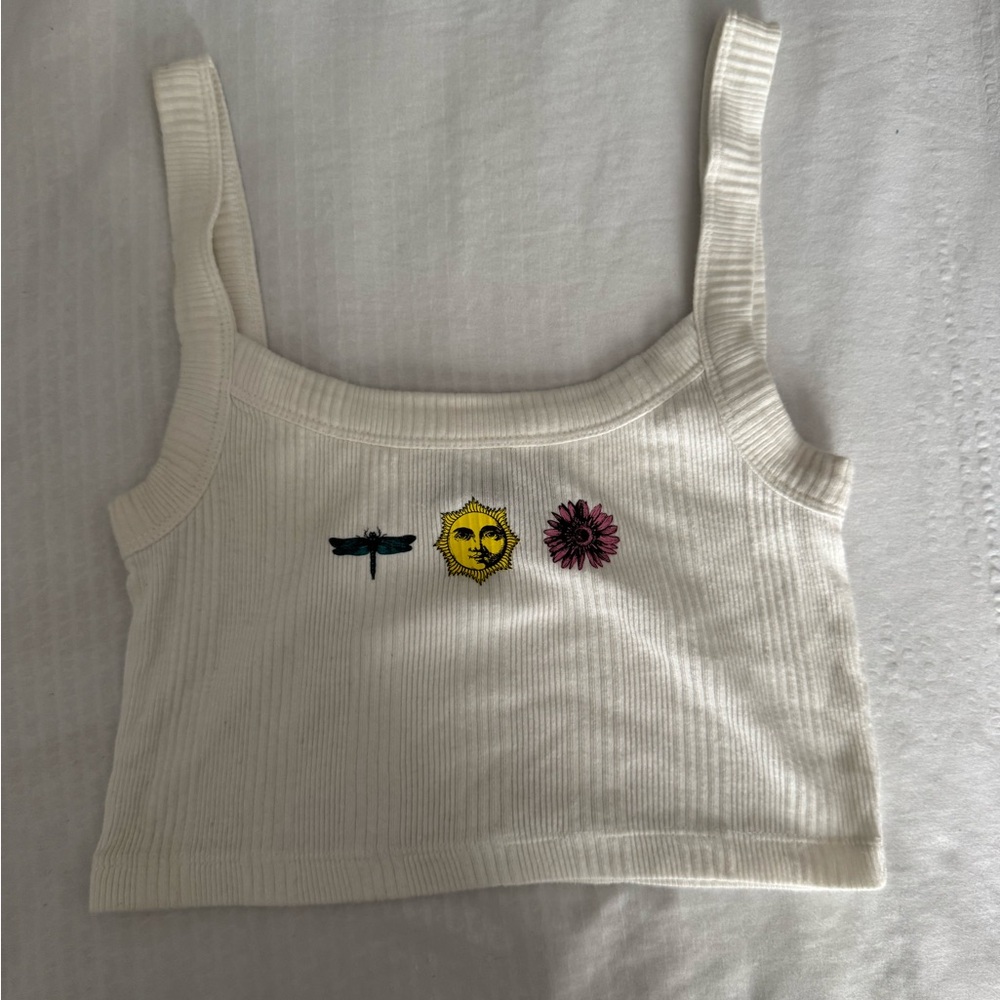 white summer cropped tank top
